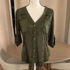 bebe Olive Button-Down Women's Shirt